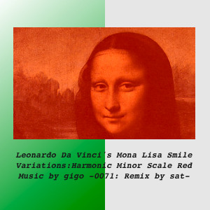 Leonardo Da Vinci's Mona Lisa Smile Variations: Harmonic Minor Scale Red -0071: Remix by sat-