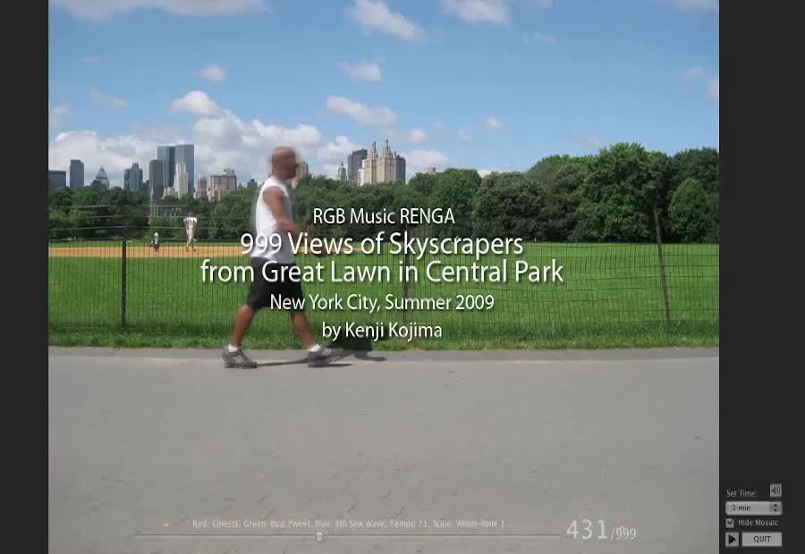 [Part 2] RGB Music RENGA: 999 Views of Skyscrapers from Great Lawn in Central Park, New York City
