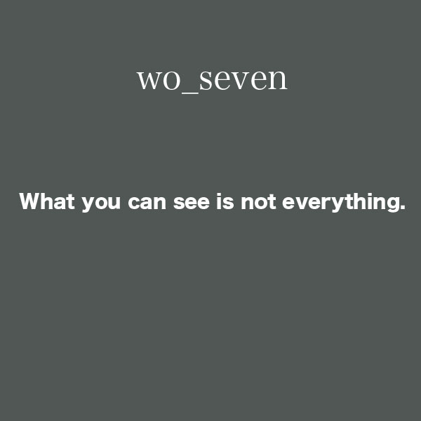 What you can see is not everything